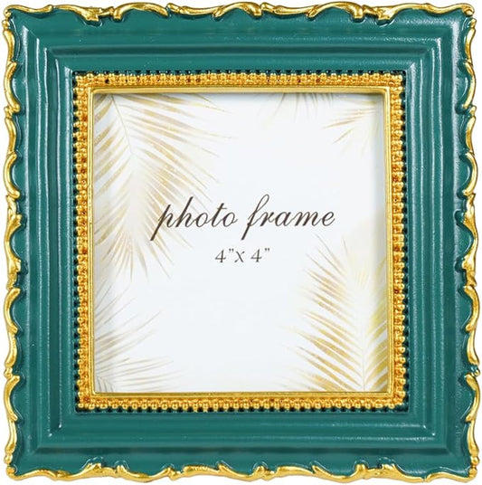 Ferrisland Vintage Picture Frame, Green Antique Ornate Picture Frame, Victorian Retro Decorative Photo Frames for Tabletop...
