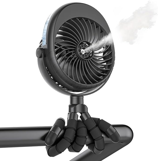 2026 Upgraded Misting Baby Stroller Fan Rechargeable, Flexible Tripod Clip for Car Seat Crib, Baby Shower Gifts & Baby Reg...