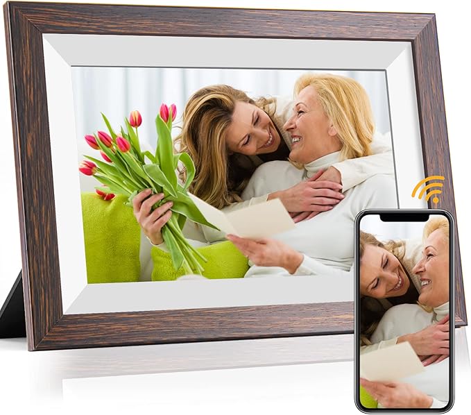 Frameo 10.1 Inch WiFi Digital Picture Frame with Frameo App, IPS Touch Screen HD Electronic Digital Photo Frame, Share Pho...
