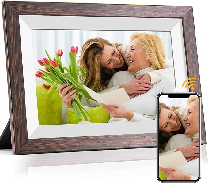 Frameo 10.1 Inch WiFi Digital Picture Frame with Frameo App, IPS Touch Screen HD Electronic Digital Photo Frame, Share Pho...