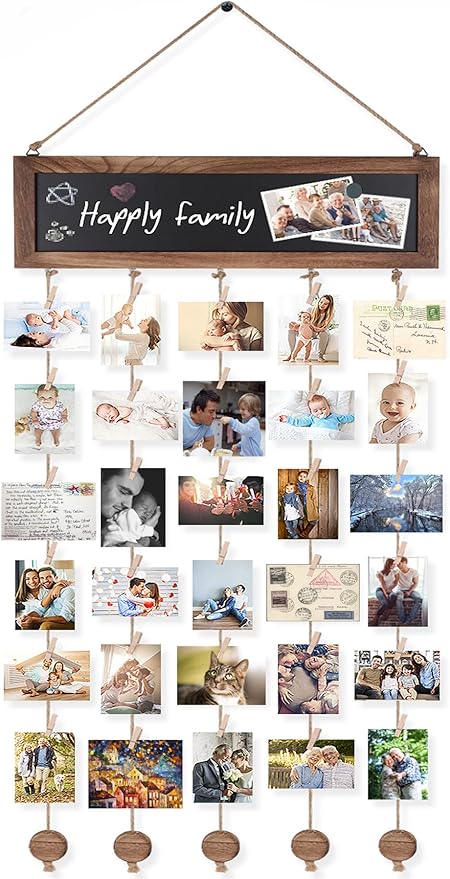 Bikoney Picture Frames Collage Photo Hanging Display Picture Board Wood Rustic Frames for Wall Decor and Dorm Room Decor w...