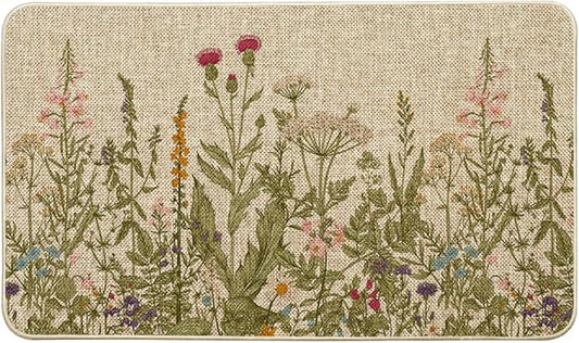 Artoid Mode Wildflower Spring Floral Doormat, Flowers Summer Home Decor Low-Profile Switch Rug Door Mat Floor Mat for Indo...