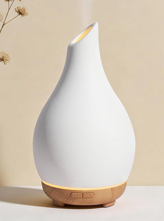 InnoGear Essential Oil Diffuser, 150ml Ceramic Diffuser Handcrafted Stone Aromatherapy Diffusers Ultrasonic Cool Mist Humi...