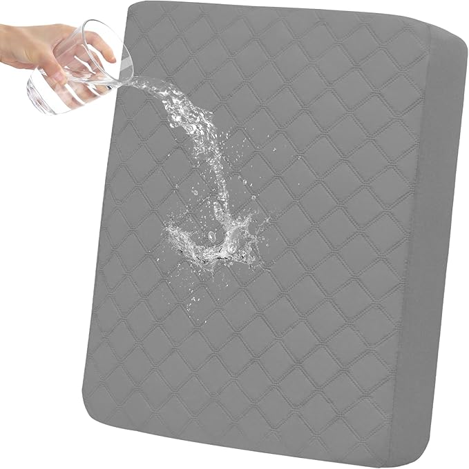 Easy-Going Waterproof Chair Cushion Cover, Non-Slip Leakproof Sofa Seat Cushion Slipcovers, Quilted and Stretch Furniture ...