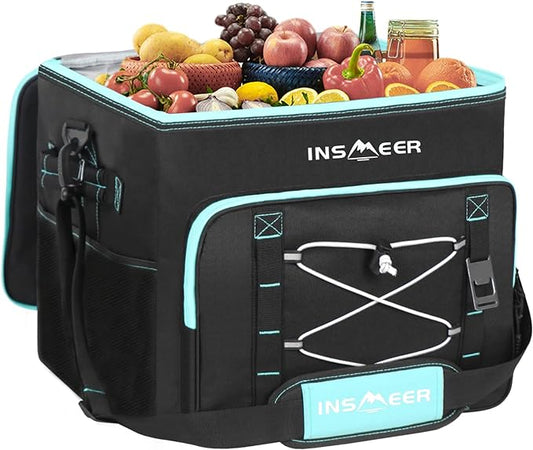 INSMEER Insulated Cooler Bag 90Cans/55L Large Cooler Bag Soft Sided Cooler with Shoulder Strap, Collapsible Coolers, Porta...