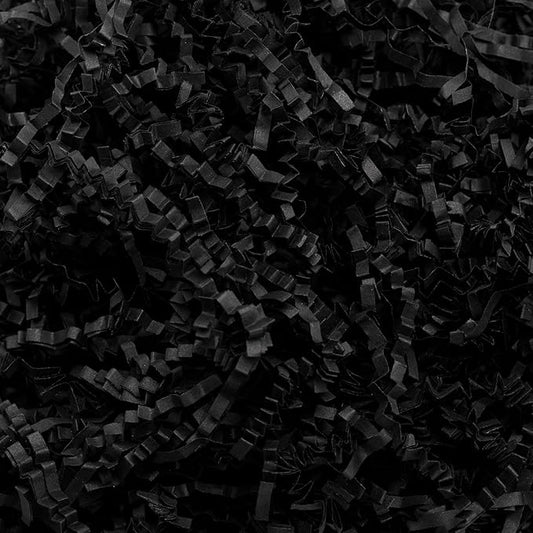 Mefleet 1/2 LB Crinkle Cut Paper Shred Filler 8 oz Black Crinkle Shredded Paper for Gift Box - Gift Basket Bag Filler - Gr...