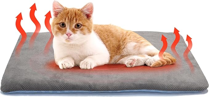 Self Warming Cat Bed Mat for Indoor Cat & Small Dogs, 26" x 17" Double-Sided Dog Warming Mat & Self Cooling Pet Pad, Refle...