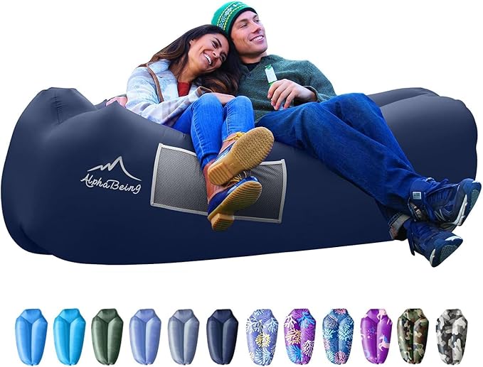 AlphaBeing Inflatable Lounger Beach Chair Accessories, Air Sofa Hammock Inflatable Couch for Camping Backyard Lakeside wit...