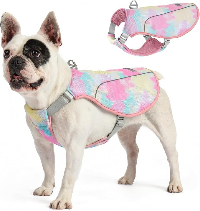 KYEESE Dog Cooling Vest Lightweight Jacket Cooling Vest for Dogs Adjustable Straps Summer with D Ring Breathable Dog Jacke...