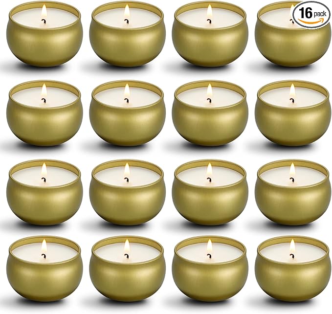 qinxiang Scented Candles Gifts Set,16 Pack Natural Soy Wax Travel Tin Jar Candles for 2.5 OZ Aromatherapy Candles for Fami...