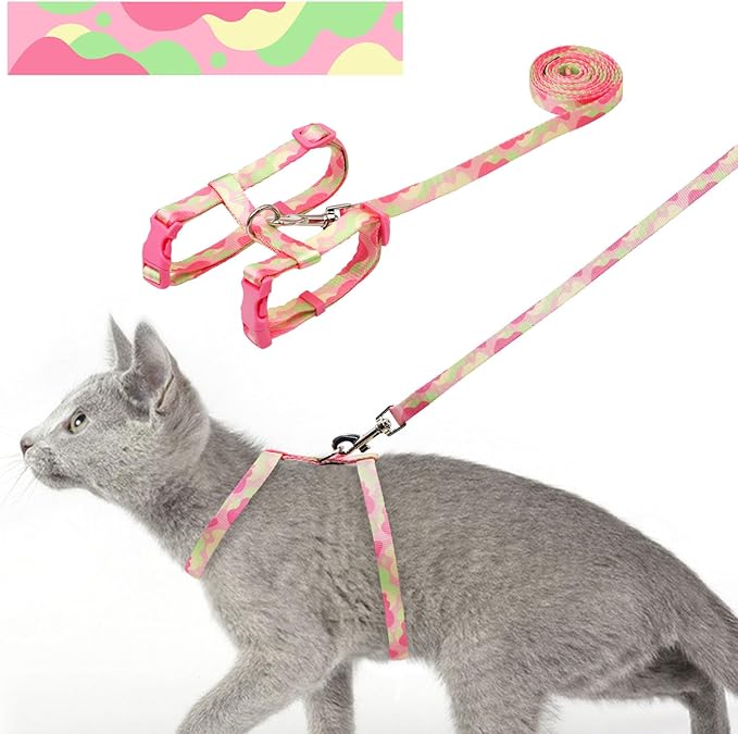 azuza Cat Harness and Leash Set for Safe Walking and Travel, Escape Proof Cat Harness, Lightweight Soft and Comfortable, A...