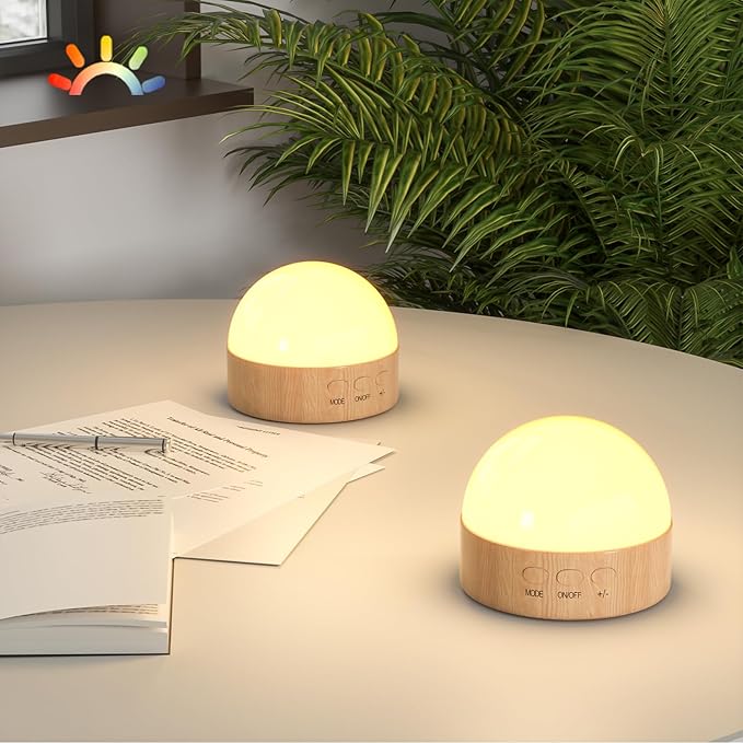 Kintion Night Light, Dimmable 8 Color Portable LED Night Light, 1800mAh Rechargeable Nursery Light Lamp, Soft Eye Caring W...