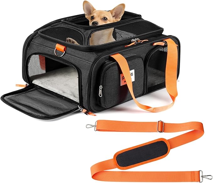 pidipiti 17x13x8 Frontier Allegiant Breeze Airlines Approved top Expandable pet Carrier for Extra-Small Dog/Small cat,Weig...