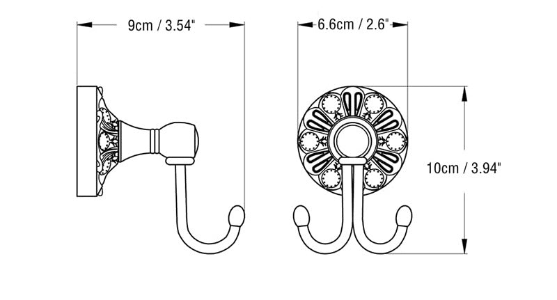 Retro Embossed Carved Coat Hook For Home Use