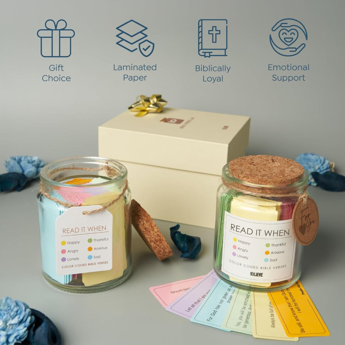 German B-Style Gift Box, Bible-Themed Encouragement Box, Spiritual Encouragement With Comfort Cards, Gift Of Hope For Believers, Christian Gift Set In Gift Packaging—Party Accessory Set