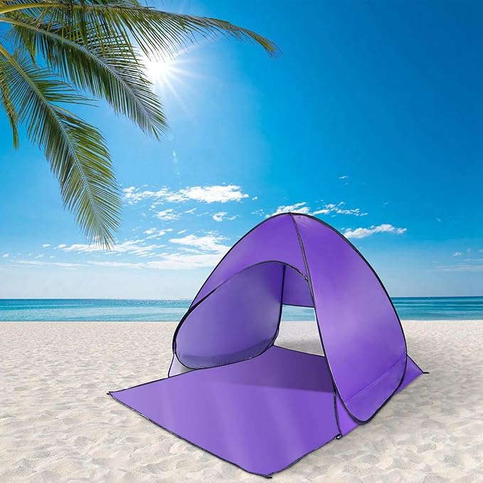 KOCASO Pop Up Beach Tent for 2-3 Person, UPF50+ Anti-UV Sun Shelter w/Storage Bag