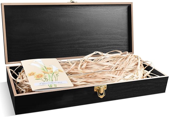 XYJ Wood Storage Box Rectangular Solid Wood Gift Box Keepsake Boxes Storage Bins with Lid For Knives Case Locker Organizer...