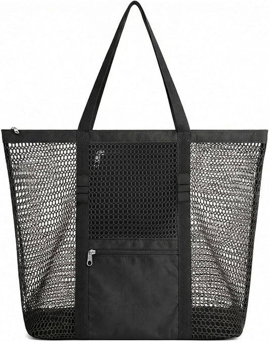 Dntorx Women's Mesh Beach Bag, Stylish Beach Tote for Swimming, Travel & Vacation Essentials, Lightweight Design for Poolside