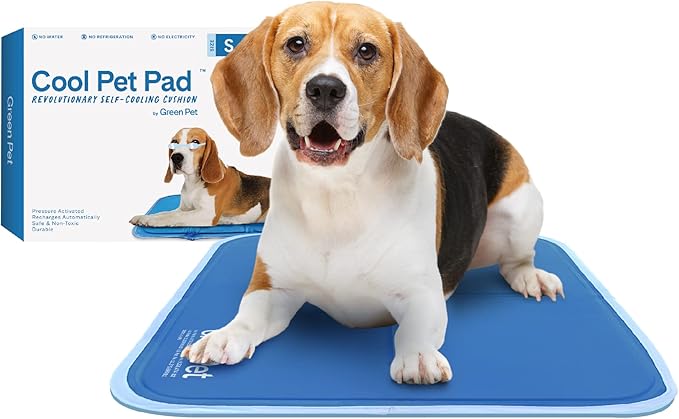 The Green Pet Shop Cool Pet Pad - Small, Blue - Self-Cooling, Pressure Activated Mat for Dogs & Cats from 9-20 lbs - Non-T...