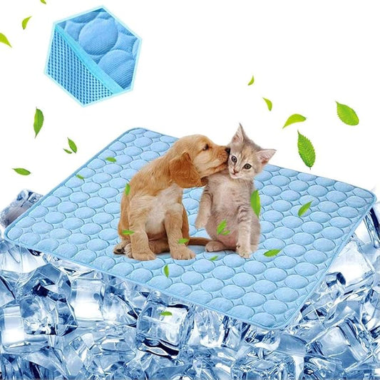 aingycy Dog Cooling Mat Pet Cooling Pads Dogs & Cats Pet Cooling Blanket for Outdoor Car Seats Beds (Blue, 28IN * 40IN)