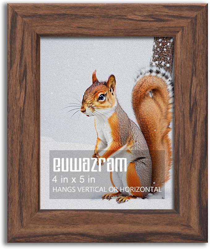 euwazram Rustic Walnut 4x5 Frame - Single Frame, 4 x 5 Poster Frame for Artwork, Puzzles, Photos and Movie Posters Picture...