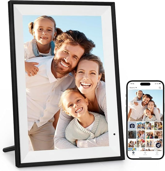 Digital Picture Frame 10.1 Inch Digital Photo Frame with 32GB Storage, 1280 * 800 IPS FHD Touchscreen, WiFi Smart Frame Sh...