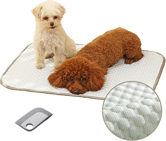 Trumoon Cooling Mat for Dogs and Cats, Pet 3D Pebble Cooling Blanket for Indoor and Outdoor(Grey, Small(15.7"×19.7"))