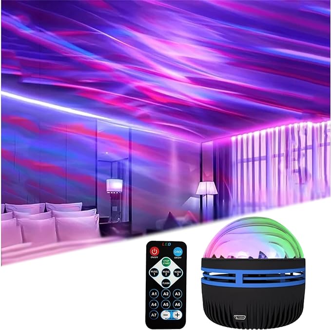 2 in 1 Northern Lights and Ocean Wave Projector with 14 Effects of Galaxy Light for Game Rooms, Parties, Light Projector f...