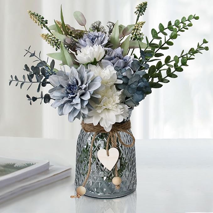 Leftover Fake Flowers in Vase,Faux Flowers in Vase,Table Centerpieces for Dining Room,Flower Centerpieces for Tables,Artif...