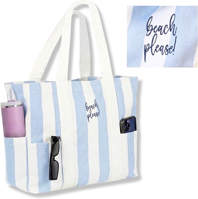 Folkulture Beach Bags for Women Large Waterproof Beach Tote Bag Zipper Beach Bags Waterproof Sandproof