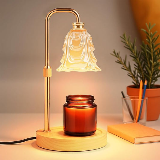 Candle Warmer Lamp with Timer and Dimmer, Electric Wax Warmers for Scented Candles with 5 Brightness Settings, Anti-Glare ...