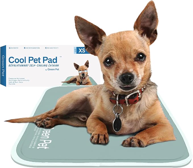 The Green Pet Shop Cool Pet Pad - Extra Small, Sage Grey - Self-Cooling, Pressure Activated Mat for Dogs & Cats from 0-8 l...