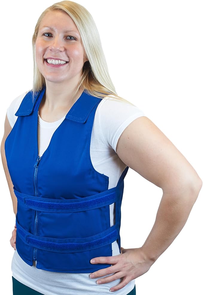 Polar Products Adjustable Zipper Cooling Vest for Men and Women with Kool Max Packs or Cool58 Phase Change Cooling Packs
