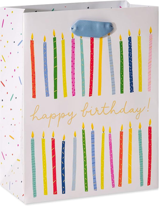 Papyrus 9" Birthday Gift Bag, Happy Birthday Candles (1 Bag)