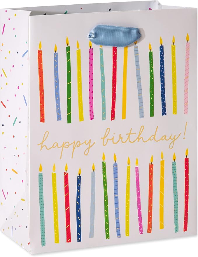 Papyrus 9" Birthday Gift Bag, Happy Birthday Candles (1 Bag)