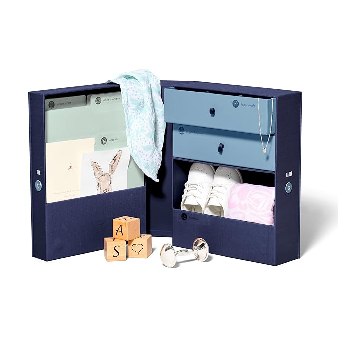 Savor | Baby Keepsake Organizer Box | The Original Fabric Acid-Free Modern Minimalist Gender-neutral Memory Box with Label...