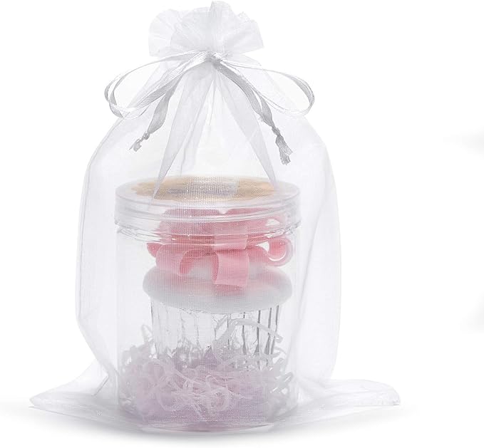 Volanic 50PCS 6X9 Inch (17X23 CM) Sheer Drawstring Organza Gift Bag for Jewelry Party Wedding Favor Candy Mini Bottle Samp...