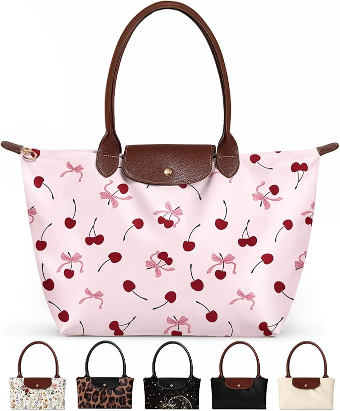 Miss Adola Nylon Tote Bag for Women - Lightweight Foldable Tote Bag with Large Capacity for Travel, Work, Teacher