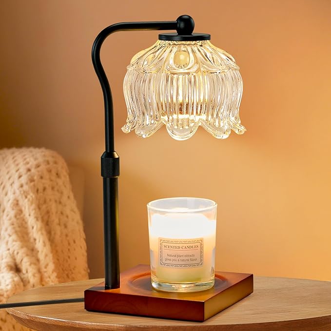 Shevvi Candle Warmer Lamp with Timer, Dimmable Candle Warmer for Jar Candles, Gifts for Women Mom, Height Adjustable Wax M...