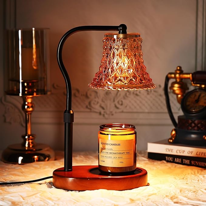 Candle Warmer Lamp with Candle Melter, Electric Candle Lamp Warmer, with Timer & Dimmer Height Adjustable Scented Candles,...