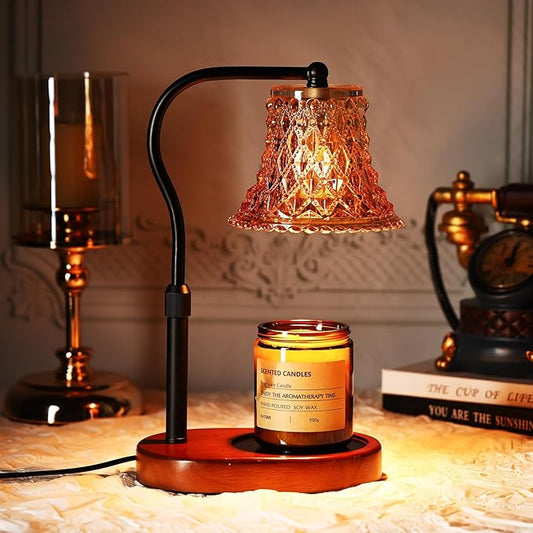 Candle Warmer Lamp with Candle Melter, Electric Candle Lamp Warmer, with Timer & Dimmer Height Adjustable Scented Candles,...