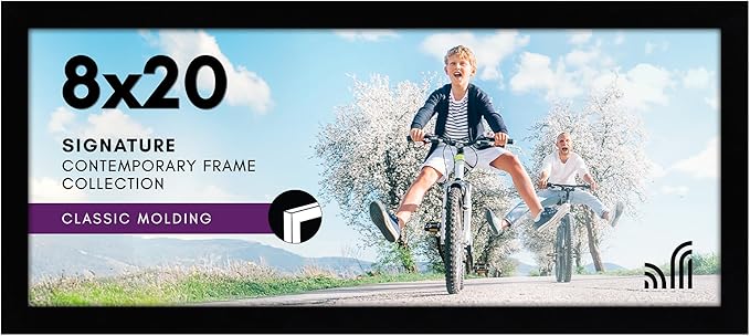 Americanflat 8x20 Picture Frame with Shatter-Resistant Glass - Signature Collection - Gallery-Style Frames Made of Enginee...