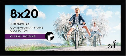 Americanflat 8x20 Picture Frame with Shatter-Resistant Glass - Signature Collection - Gallery-Style Frames Made of Enginee...