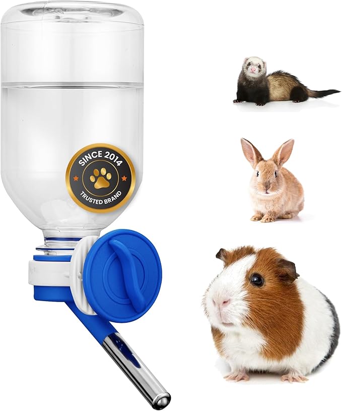 Choco Nose No-Drip Water Bottle Feeder for Guinea Pigs, Hamsters, Bunnies, Ferrets, & Small Pets, 10.2 fl.oz, 300ml - Easy...