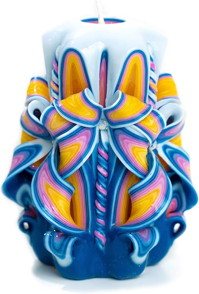Carved Candle Artisan, Handcrafted Decorative Dipped, Home Decor, Fancy Unique Birthday Gift, New Year, Thanksgiving, Chri...
