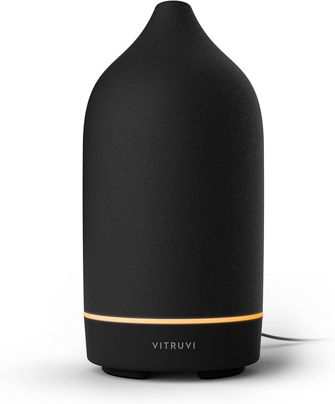 Vitruvi Stone Diffuser, Ceramic Ultrasonic Essential Oil Diffuser for Aromatherapy | Ceramic Diffuser, Diffusers for Home,...