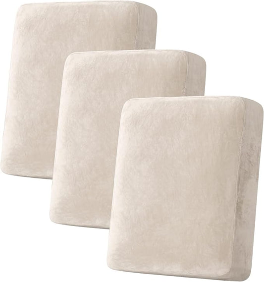 H.VERSAILTEX Velvet Stretch Couch Cushion Cover Plush Cushion Slipcover for Chair Loveseat Sofa Cushion Furniture Protecto...