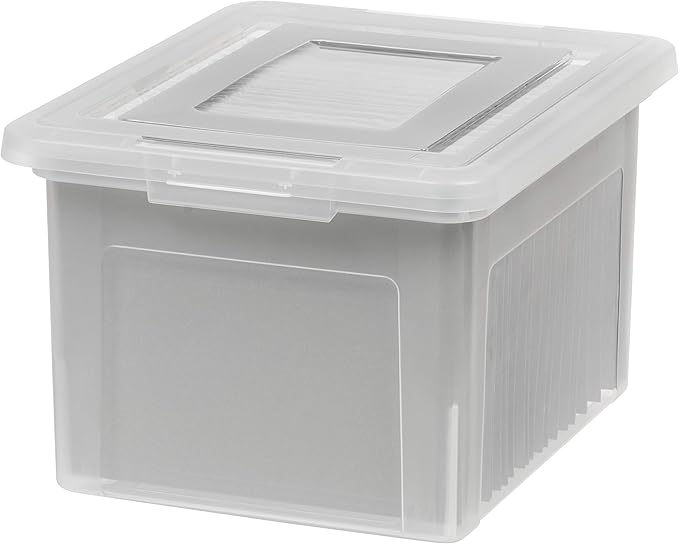 IRIS USA File Box, Plastic File Boxes With Lids, Document Organizer for Letter/Legal File, Document Box, Storage Bin For H...