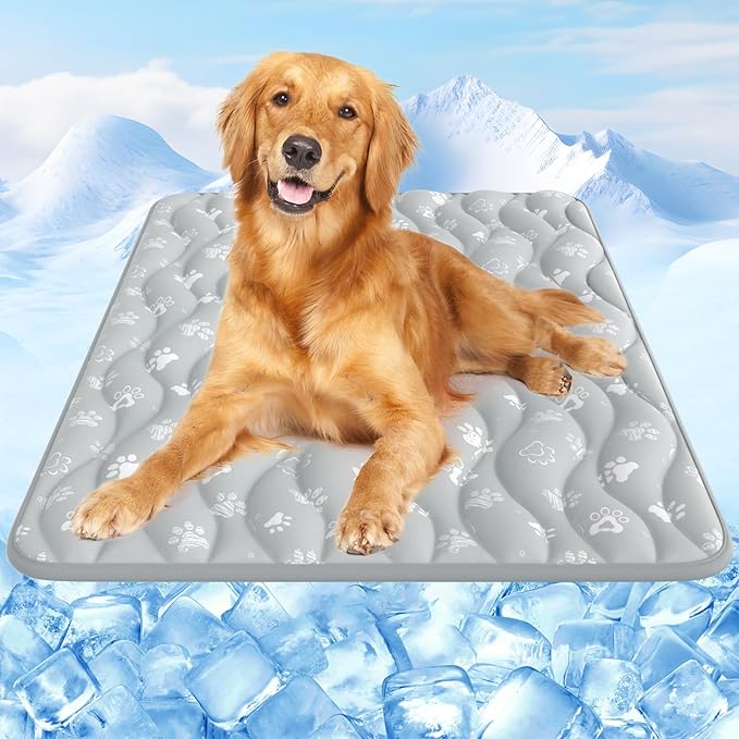 Rywell Super-Absorbent Cooling Mat for Dogs 44"x32" Arc-Chill 3.0 & Color-Changing Dog Cooling Mat, Stay Cool & Dry, Washa...