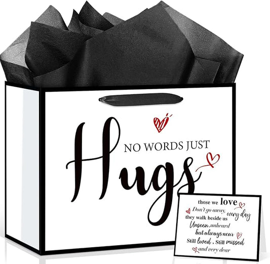 Sympathy Gift Bag for Loss of Loved One Sympathy Gifts Bag with Wrapping Paper and Card Large No Words Just Hugs Condolenc...